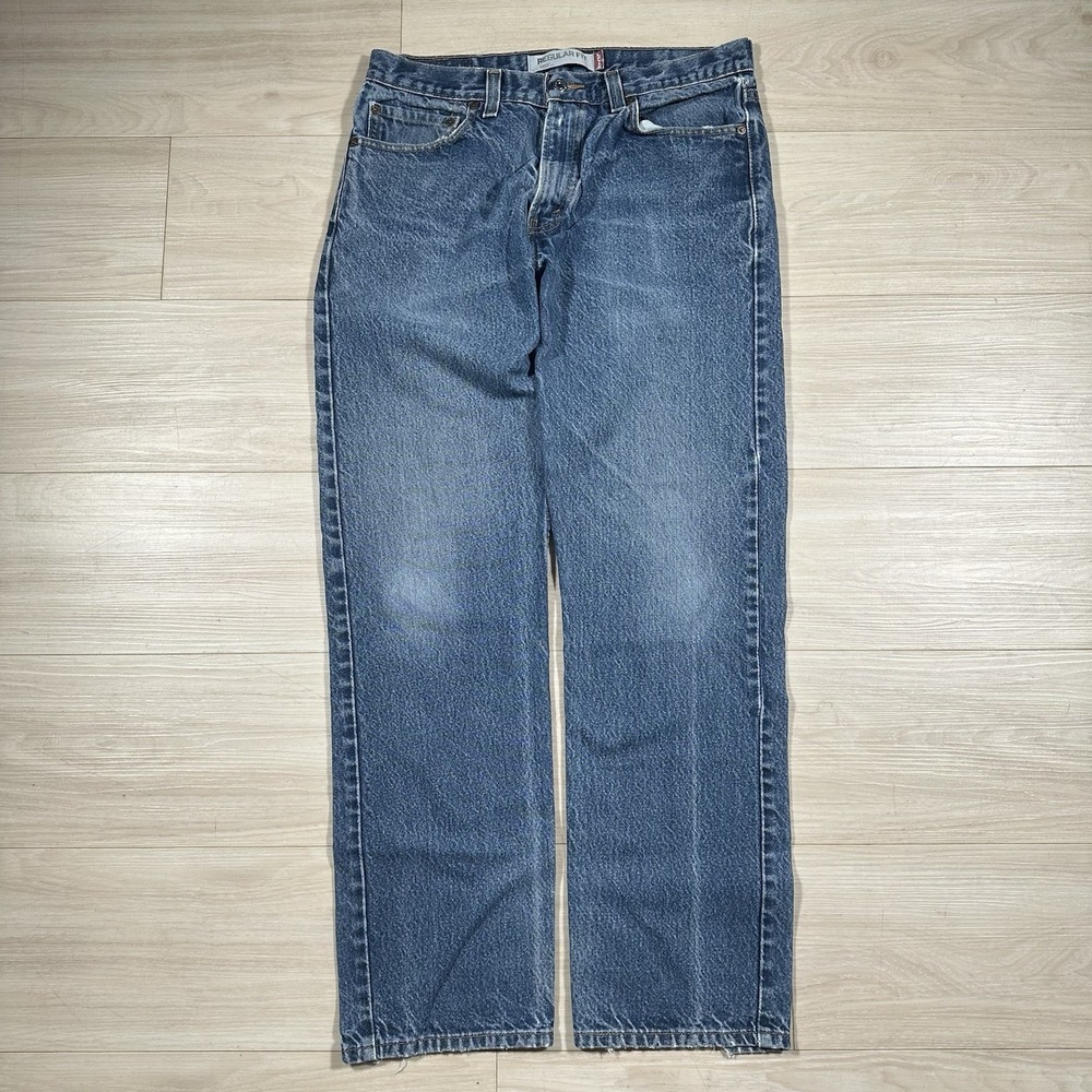 Levi's 505s Denim Jeans Blue 34x32 Straight leg Denim Zip Fly Whisker Fade Y2K